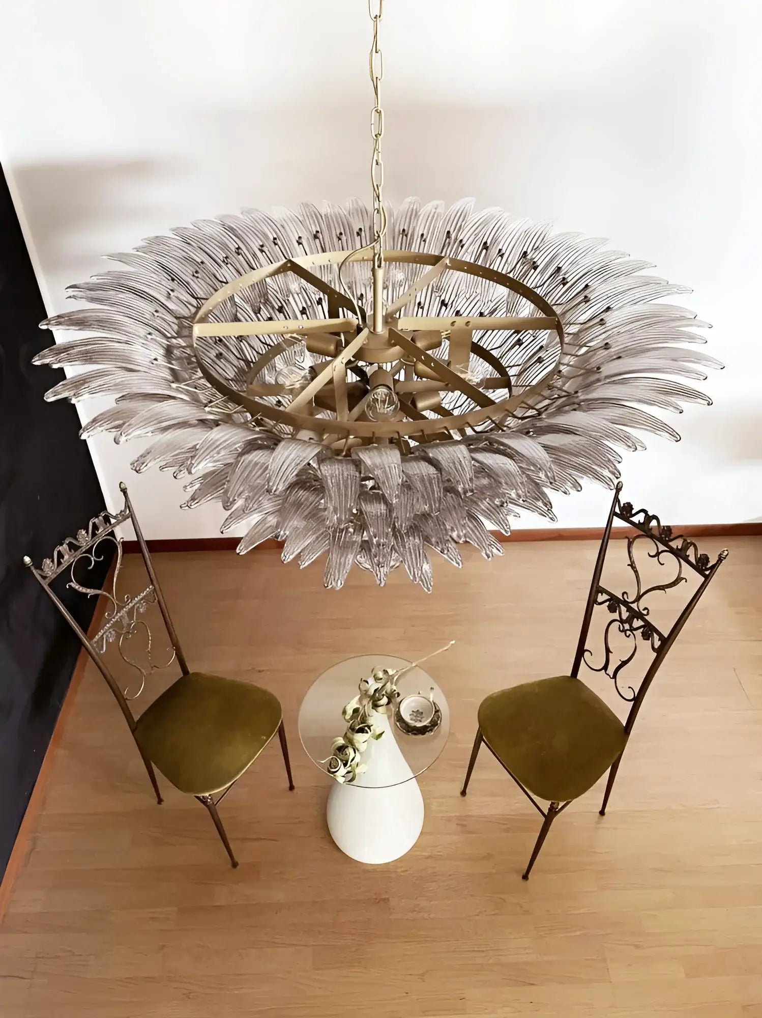 Murano Palmette Smoked Chandelier