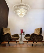 Murano Palmette Transparent Chandelier