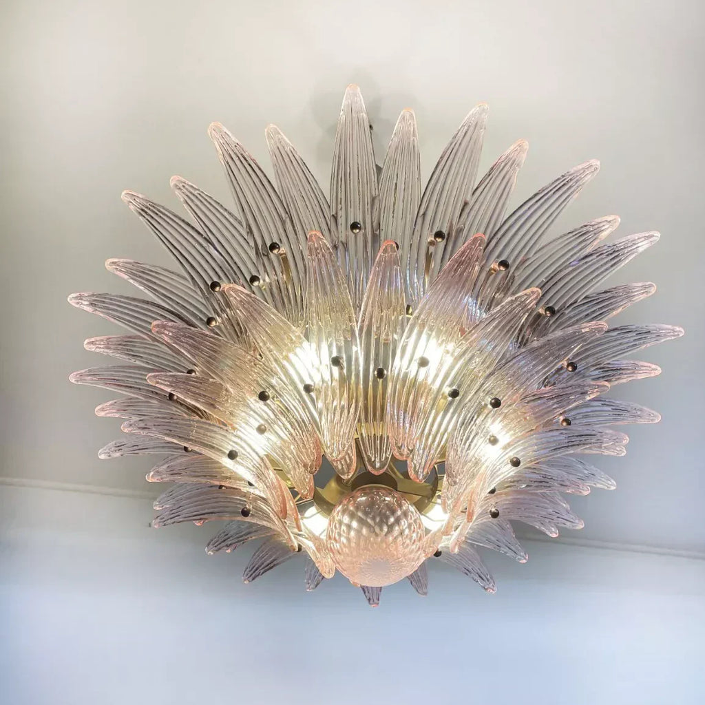 Murano Palmette Pink Chandelier
