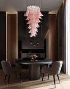 Murano Pink Felch Spiral Chandelier