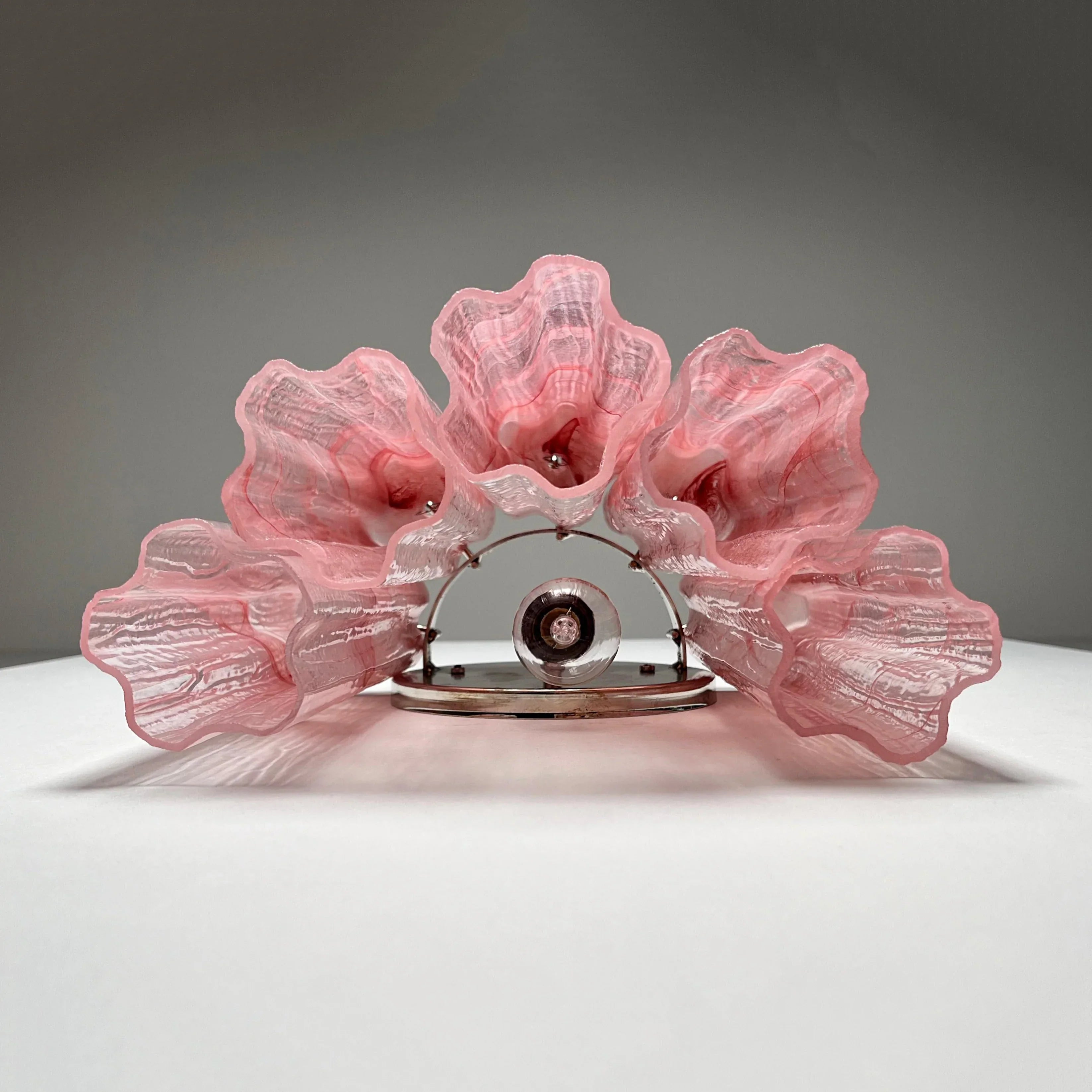Murano Pink Glass Tube Wall Lamp