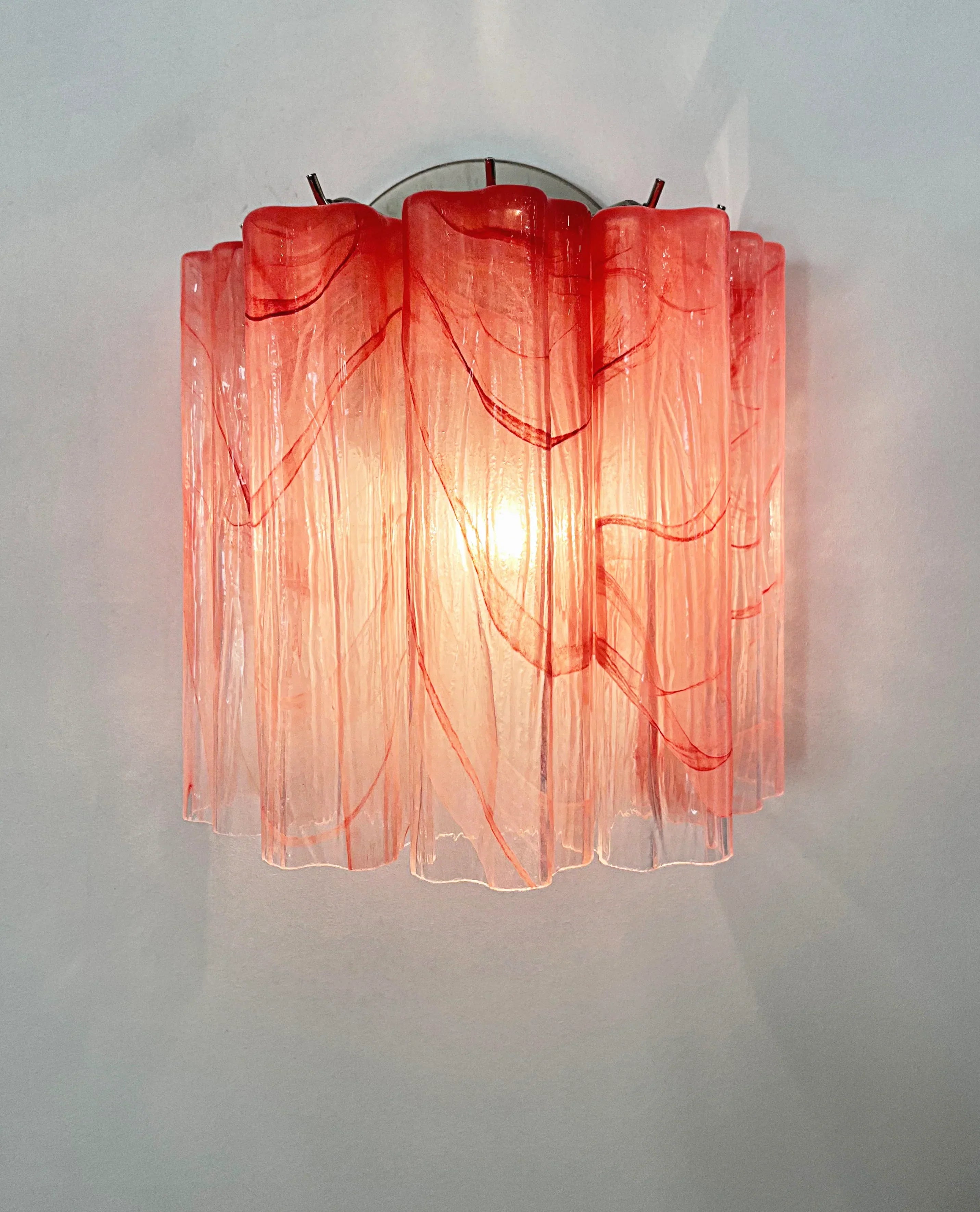 Murano Pink Glass Tube Wall Lamp