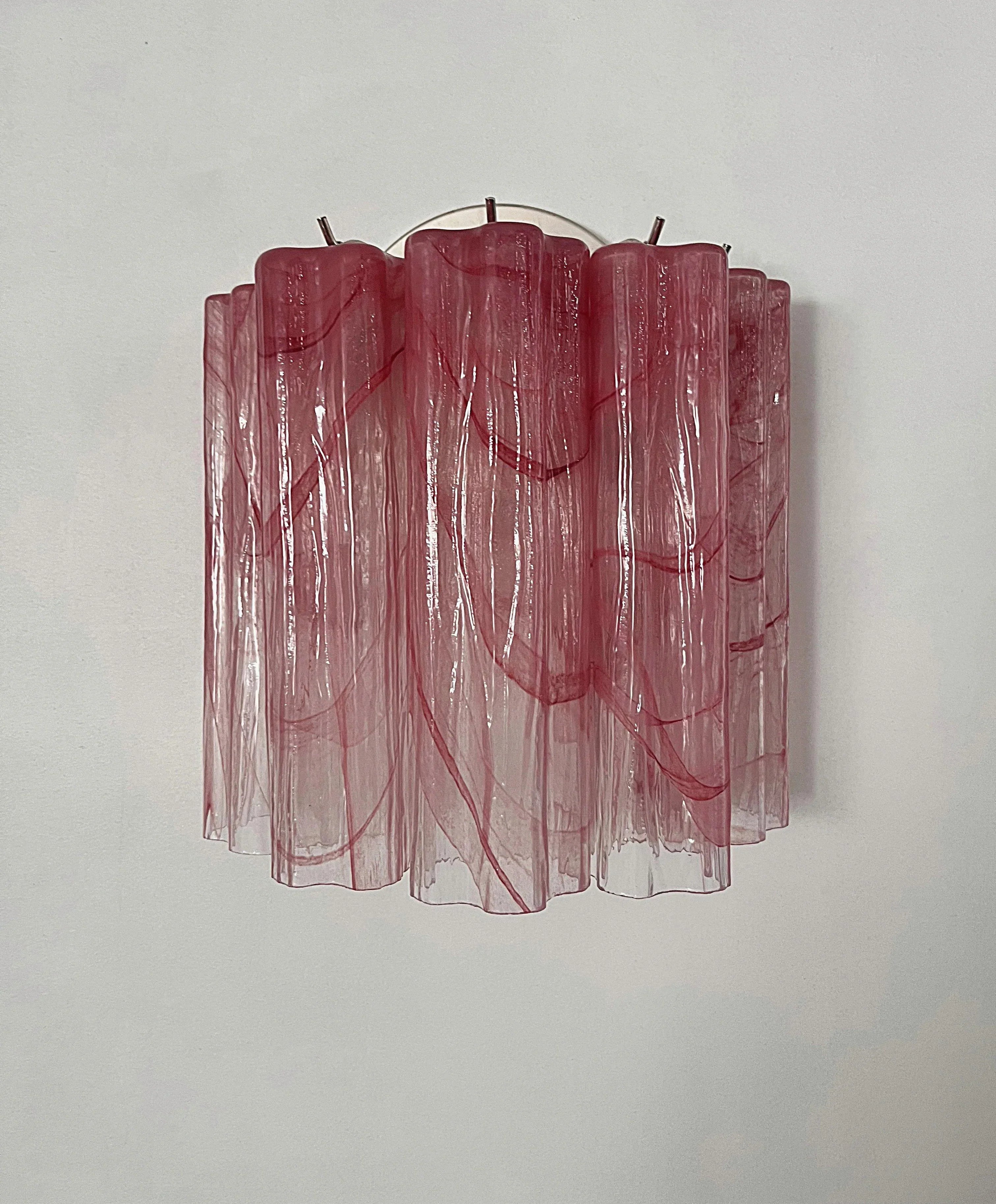 Murano Pink Glass Tube Wall Lamp