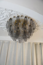 Murano Poliedri Transparent Smoked Ceiling Light