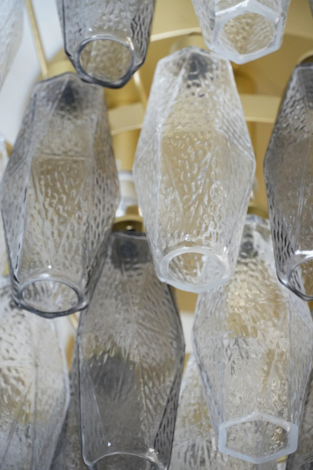 Murano Poliedri Transparent Smoked Ceiling Light