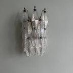 Murano Poliedri Transparent Glass Wall Sconces