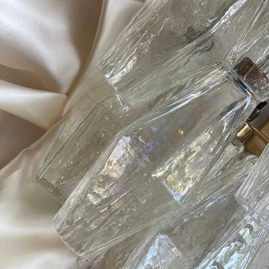 Murano Poliedri Transparent Glass Wall Sconces