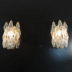 Murano Poliedri Transparent Glass Wall Sconces