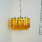 Murano Round Prisms Amber Chandelier