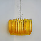 Murano Round Prisms Amber Chandelier