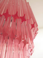 Murano Spiral Pink Prism Glass Chandelier