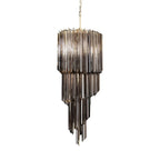 Murano Spiral Prisms Smoked Chandelier
