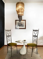 Murano Spiral Prisms Smoked Chandelier