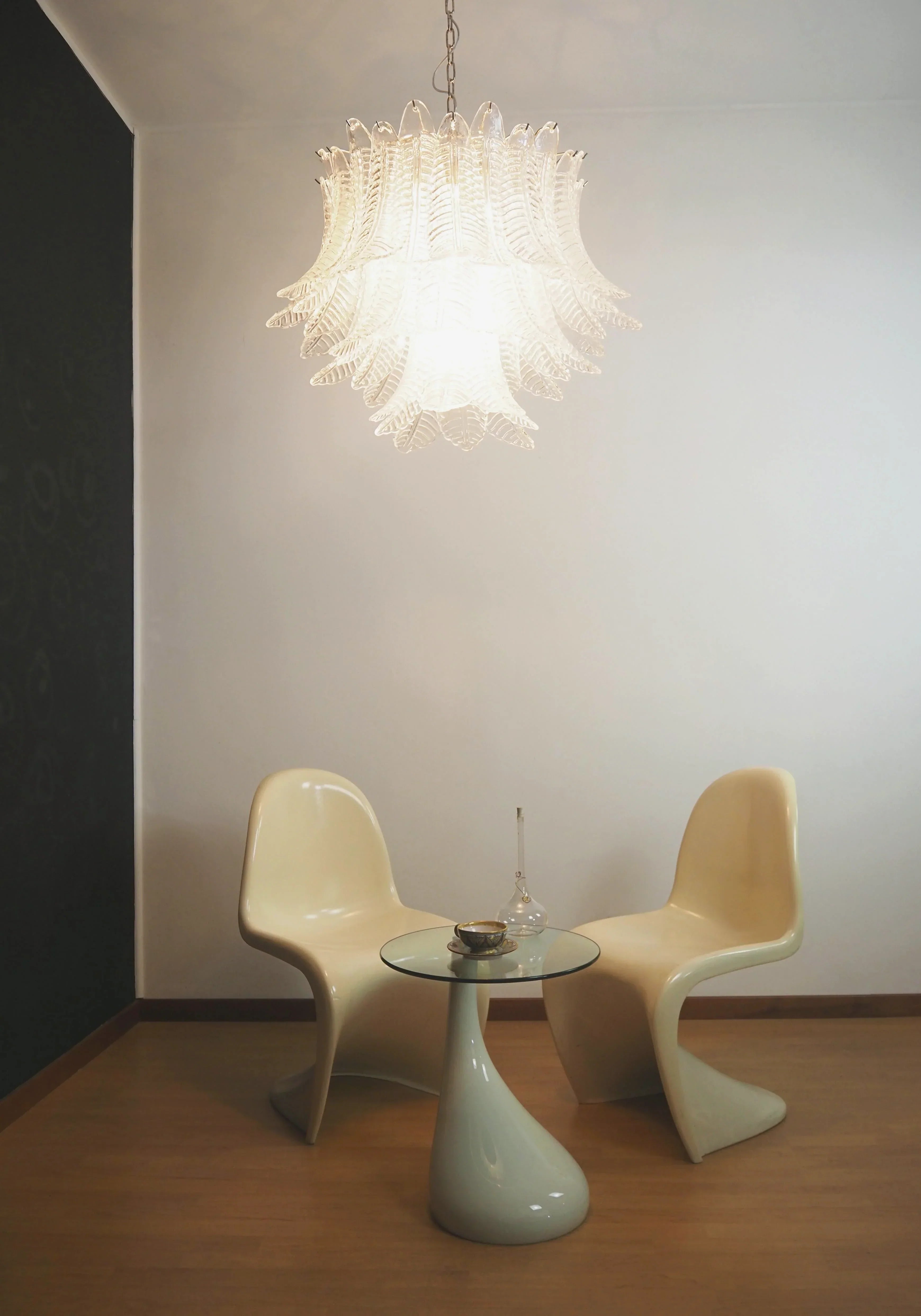 Murano Transparent Ferns Glass Chandelier