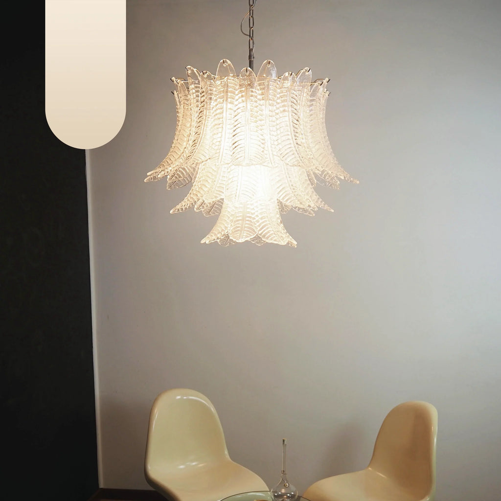 Murano Transparent Ferns Glass Chandelier