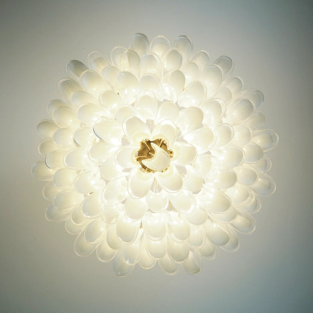Murano Transparent Glass Petal Chandelier