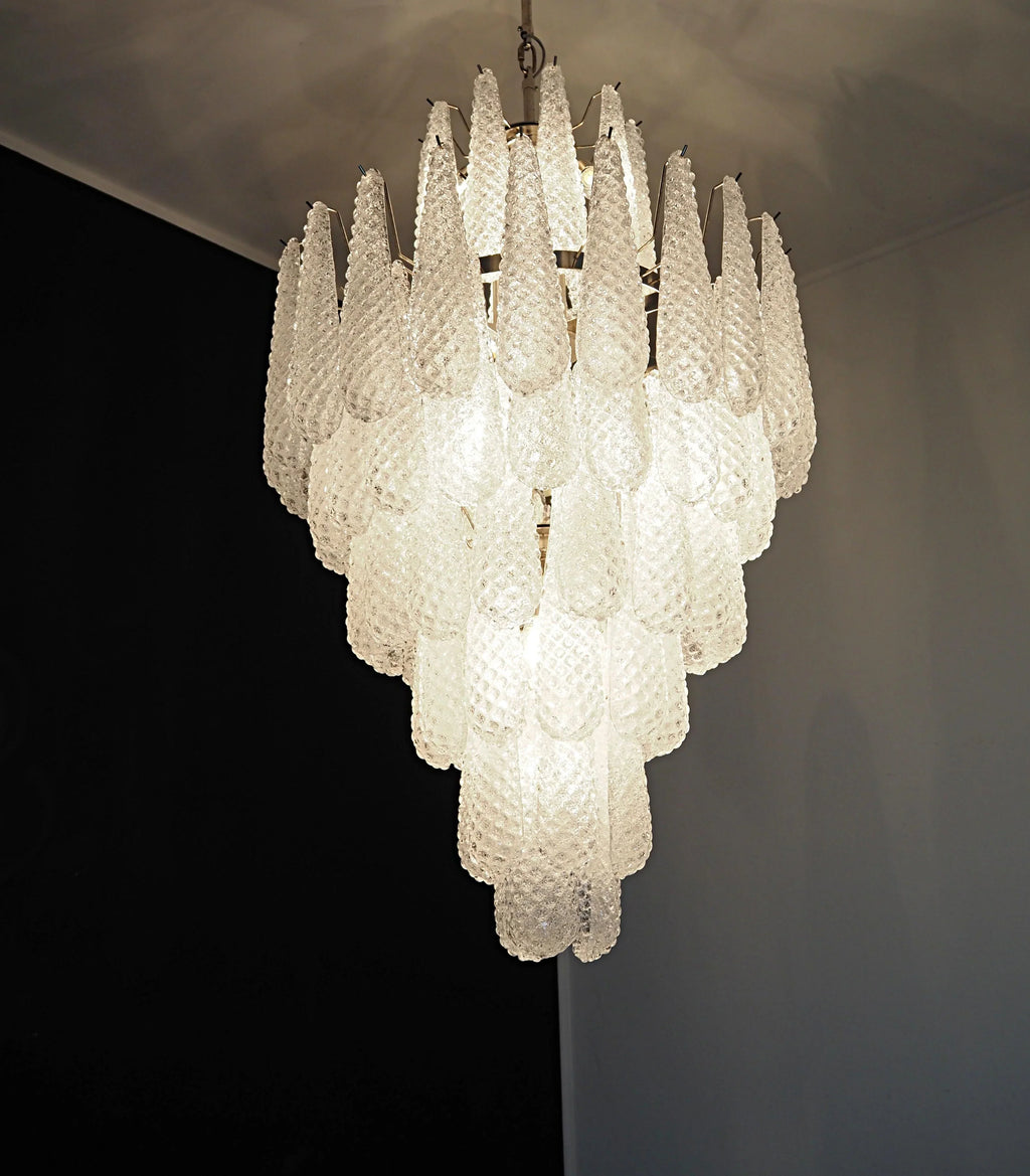 Murano Transparent Petals Glass Chandelier