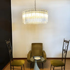 Murano Round Prisms Transparent Chandelier