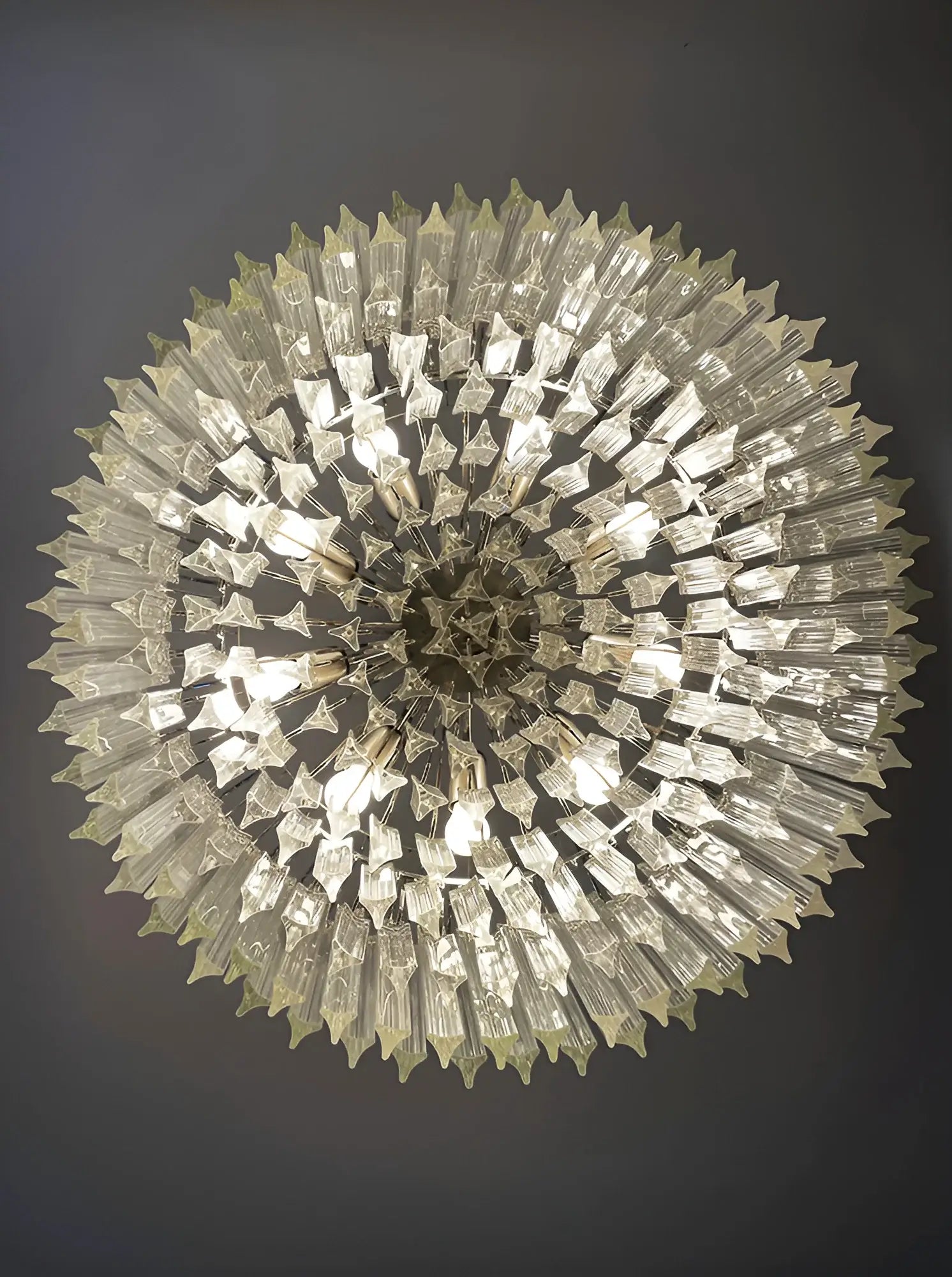 Murano Round Prisms Transparent Chandelier