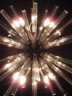 Murano Glass Chandelier – Sputnik – 50 Prisms – Transparent