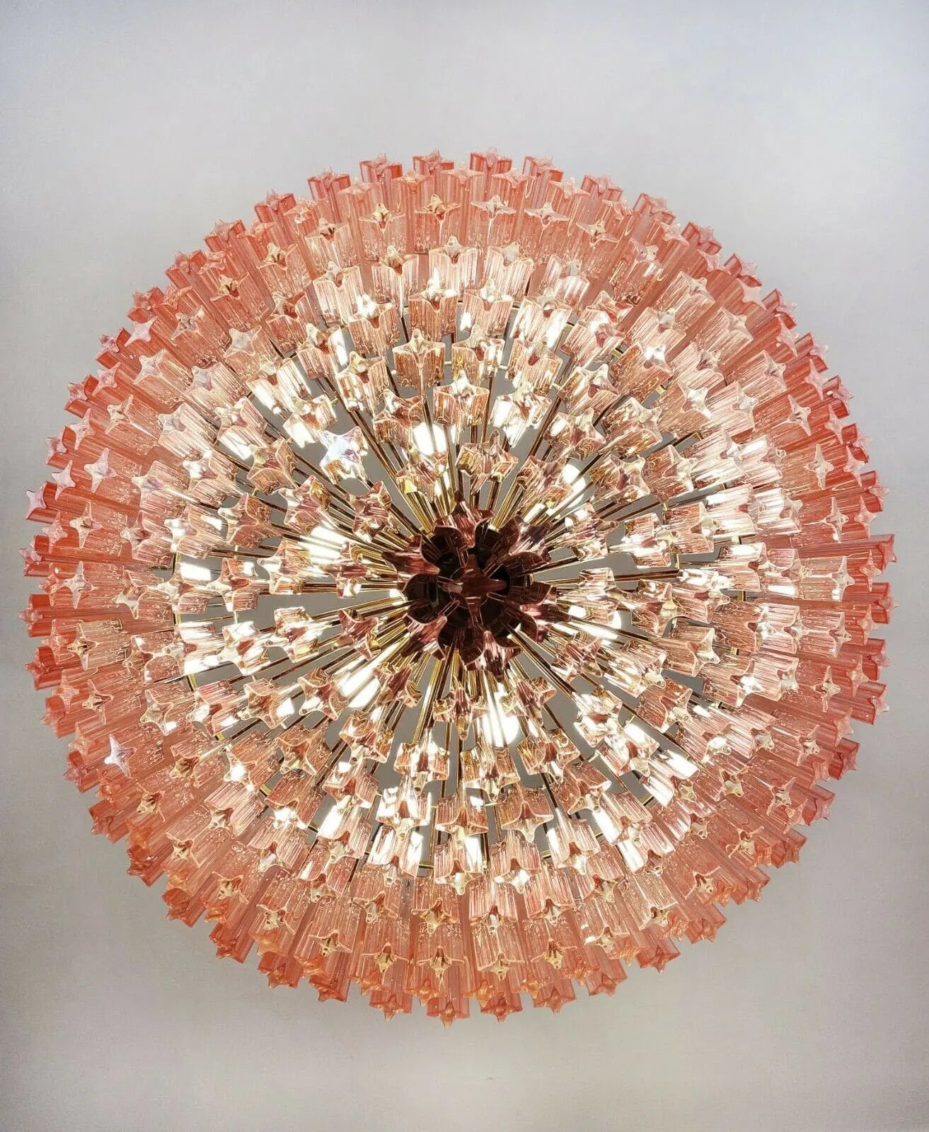 Murano Glass Chandelier – 265 Prisms – Pink