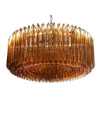 Murano Glass Chandelier – Triedri – 391 Prisms – Amber