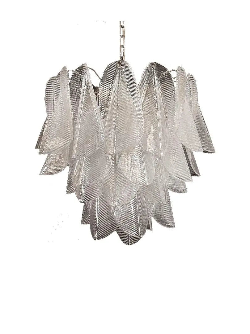 Murano Chandelier – Rondini – 41 Glass Leaves – Transparent