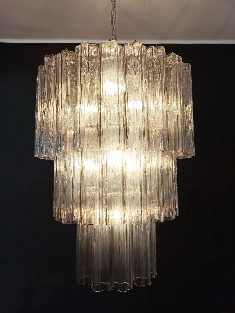 Murano Glass Chandelier – 52 Tubes – Smoked