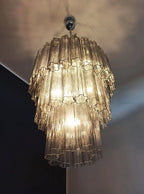 Murano Glass Chandelier – 52 Tubes – Smoked