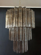 Murano Glass Chandelier – 52 Tubes – Smoked