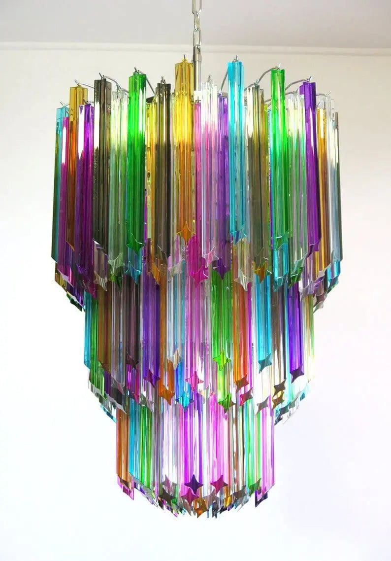Murano Glass Chandelier – 184 Prisms – Multi