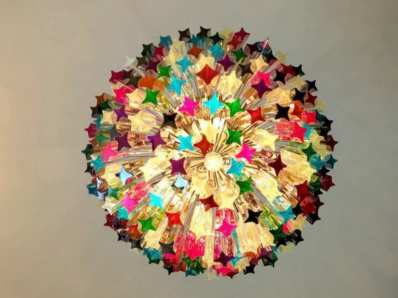 Murano Glass Chandelier – 184 Prisms – Multi