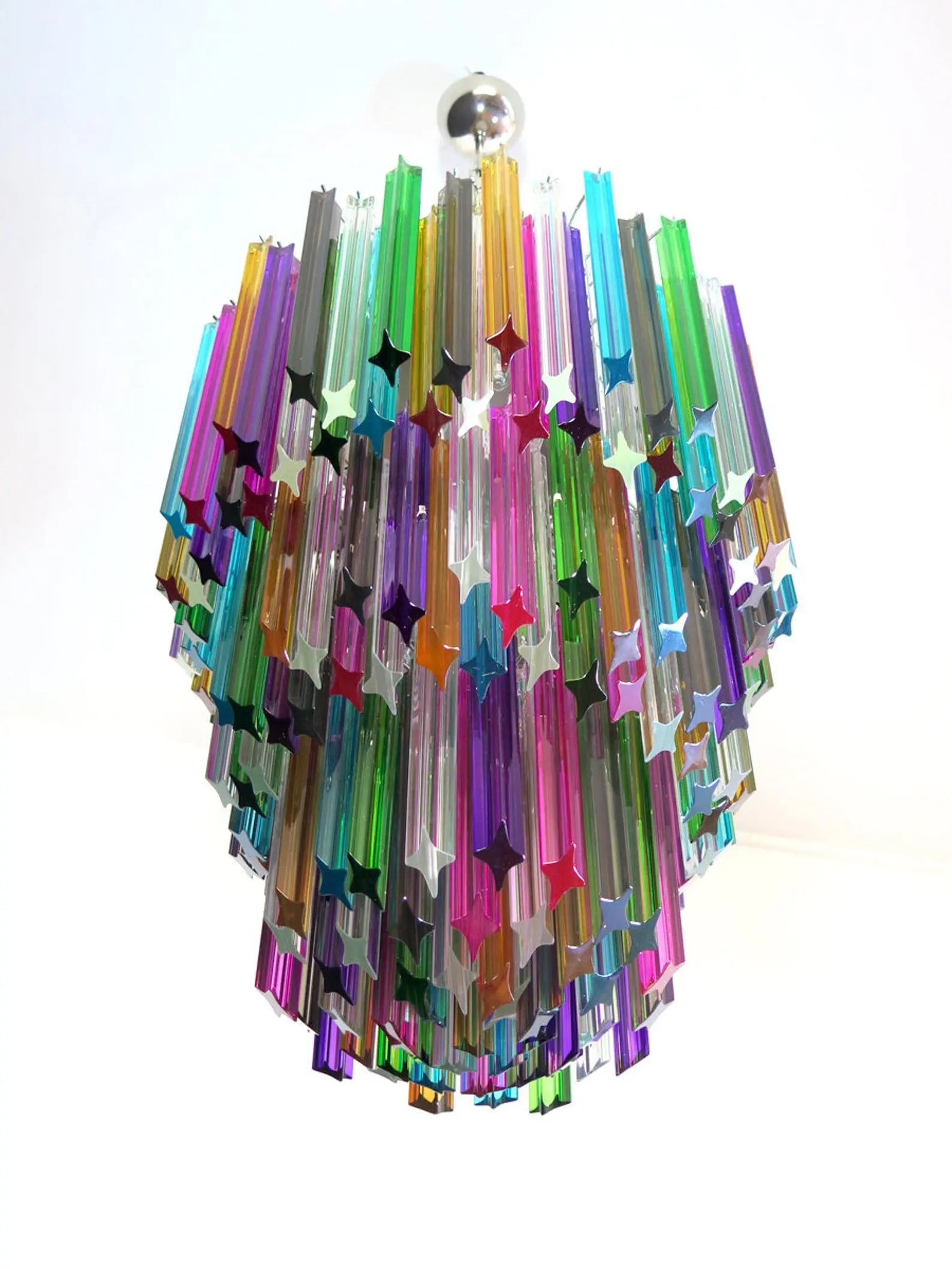 Murano Glass Chandelier – 184 Prisms – Multi