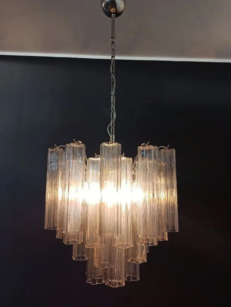 Murano Glass Chandelier – 36 Tubes – Smoked
