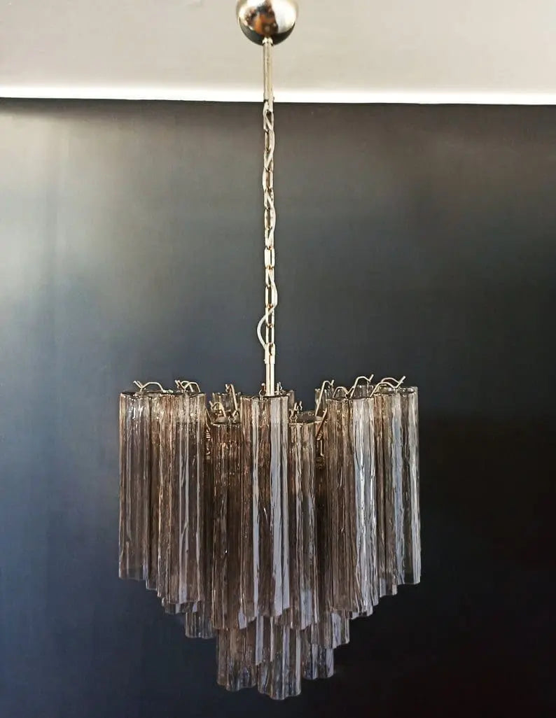 Murano Glass Chandelier – 36 Tubes – Smoked