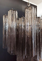 Murano Glass Chandelier – 36 Tubes – Smoked