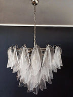 Murano Chandelier – Rondini – 57 Glass Leaves – Transparent