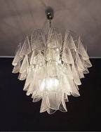 Murano Chandelier – Rondini – 57 Glass Leaves – Transparent