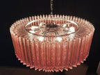 Murano Glass Chandelier – Triedri – 391 Prisms – Pink