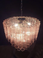 Murano Glass Chandelier – 52 Tubes – Pink