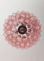 Murano Glass Chandelier – 52 Tubes – Pink