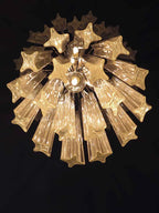 Murano Glass Chandelier – Quadriedri – 46 Prisms – Transparent