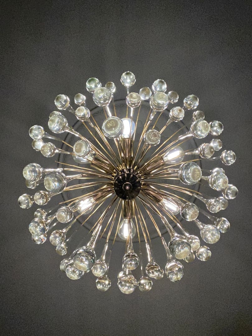 Vintage – Murano Glass Chandelier – Teardrop – 68 Drops – Clear