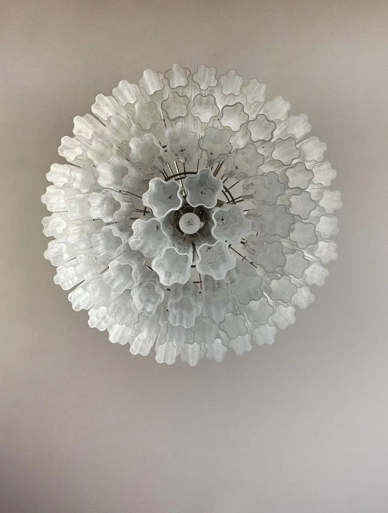 Murano Glass Chandelier – 78 Tubes – Alabaster White