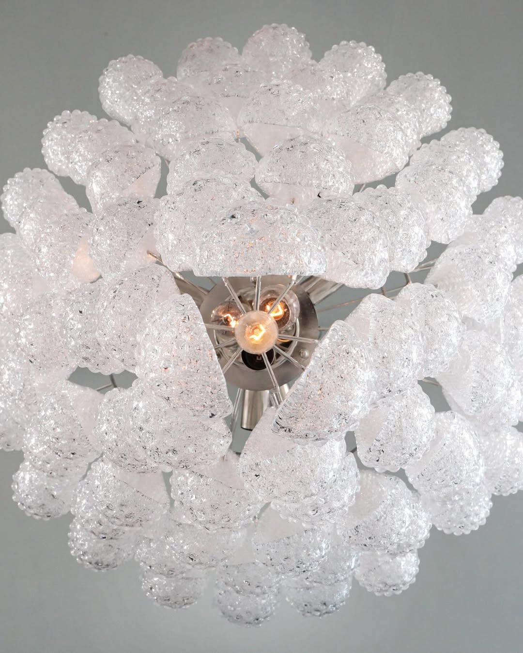 Murano Chandelier – Drop – 75 Glasses – Transparent