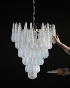 Murano Chandelier – Drop – 75 Glasses – Transparent