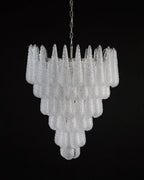 Murano Chandelier – Drop – 75 Glasses – Transparent