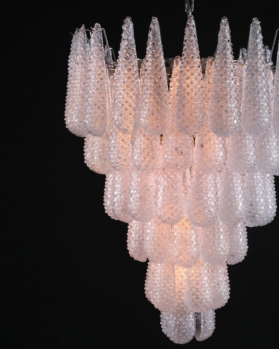 Murano Chandelier – Drop – 75 Glasses – Transparent