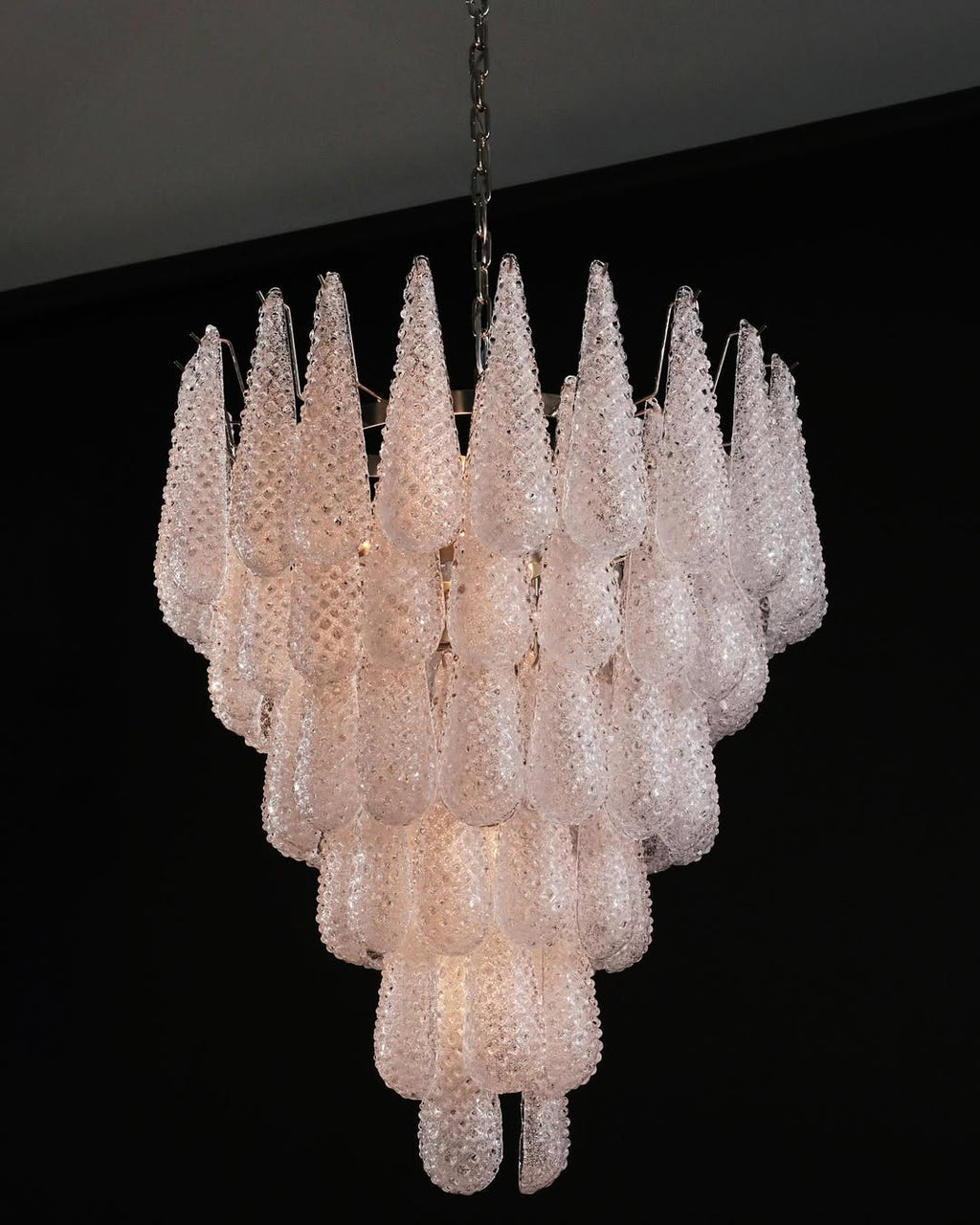 Murano Chandelier – Drop – 75 Glasses – Transparent