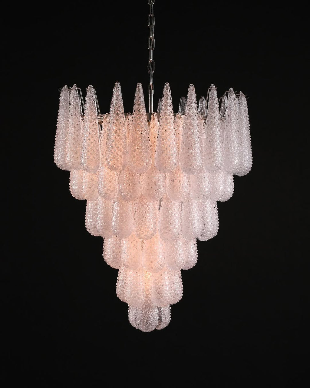 Murano Chandelier – Drop – 75 Glasses – Transparent